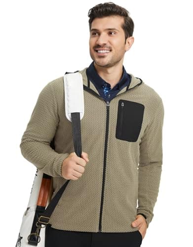 M MAELREG Mens Winter Zip-Up Hoodie Jacket Lightweight Stretch Double-Sided Fleece with 5 Pockets for Outdoor - Thumbnail 6