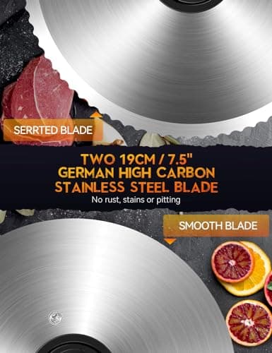 Meat Slicer, 200W Electric Food Slicer with 2 Removable 7.5" Stainless Steel Blades and Stainless Steel Tray, Child Lock Protection, Adjustable Thickness, Food Slicer Machine for Meat Cheese Bread - Thumbnail 3