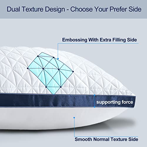 Slybear King Size Pillows Set of 2 - Cooling Hotel Luxury Bed Pillows for Sleeping 2 Pack, Supportive Breathable Down Alternative Gusseted Pillow for Side Stomach or Back Sleepers - Thumbnail 4