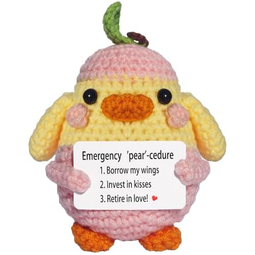 Anniversary Birthday Gifts for Women Men, To My Love Positive Crochet Duck-Pear, Wedding Gift for Her Him Boyfriend Girlfriend, Christmas Desk Decor, Romantic I Love You Gifts for Wife Husband Couples - Image 1