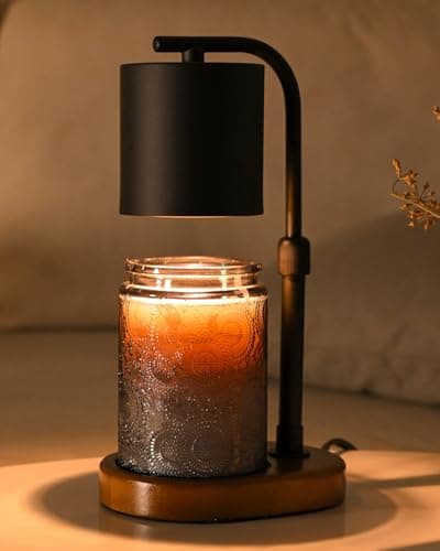 Candle Warmer Lamp Timer - Birthday Gifts for Women Mom, House Warming Gifts New Home Decor, Modern Farmhouse Decor, Candle Warmer for All Jar Candles with 2 Bulb Black - Image 1