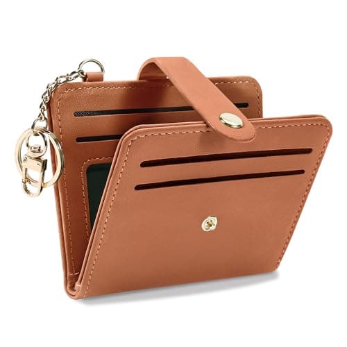 Airkit Small Wallets Woman RFID Blocking Leather Credit Card Holder - with ID Window - Card Wallets for Women - with Zipper Coin Purse - Keychain Wallet - Image 1