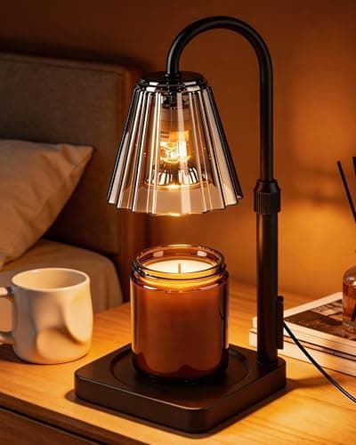 Candle Warmer Lamp with Timer & Dimmer, Birthday Gifts for Women Mothers Day, Height Adjustable Shatterproof Electric Wax Melt Warmer for Jar Candles, Modern Candle Lamp for Home Decor, With 2 Bulbs - Image 1