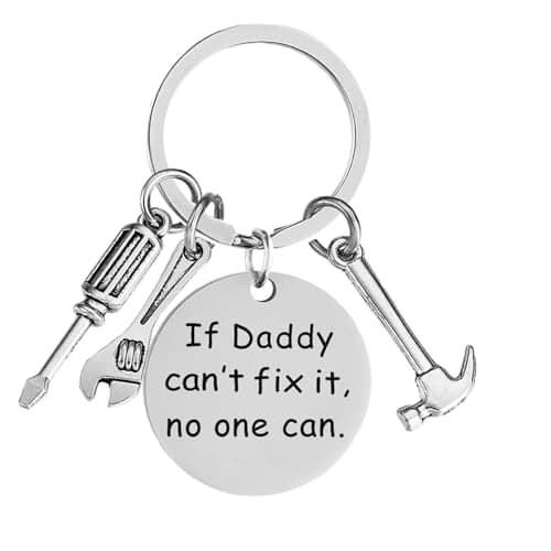 Ediseng Personalized Dad Christmas Gifts from Daughter Son,Cool Keychain for Men,Funny Dad Stocking Stuffers,Custom Keychain with Wrench,Hammer and Screwdriver - Image 1