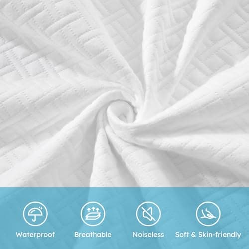 Cozymaker Queen Size 100% Waterproof Mattress Protector, Cooling Mattress Cover Fitted 8-21" Deep Pocket, 3D Air Fabric Soft Breathable Bed Mattress Pad Cover Noiseless Washable - Thumbnail 2