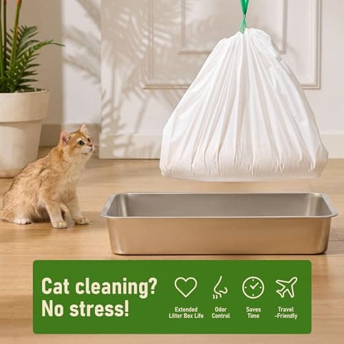 ZOMISIA Cat Litter Box Liners Large - 40 Count 37" x 18" Jumbo Litter Bags with Drawstring, Extra Thick Kitty Litter Pan Liners Tear Resistant Heavy Duty, Easy Clean up for Litter Tray, Unscented - Thumbnail 6