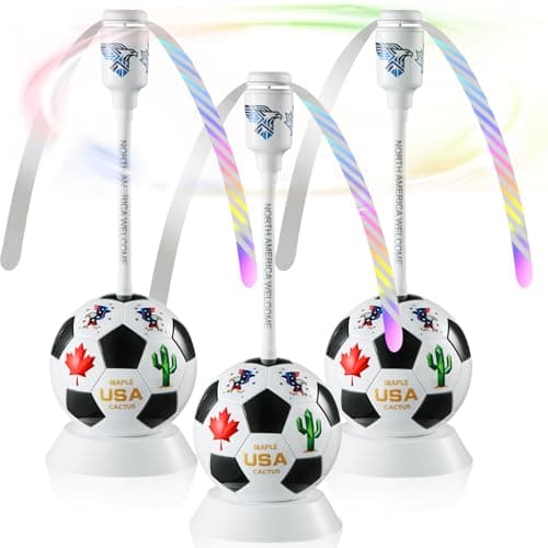 Soccer Theme Fly Fans for Tables, Portable Food Fans to Keep Flies Away, Outdoor Bug Fan Fly Deterrent for Picnic, BBQ, Patio, World Cup Party Supplies, Battery Operated Fly Repellent Fan 3 Packs