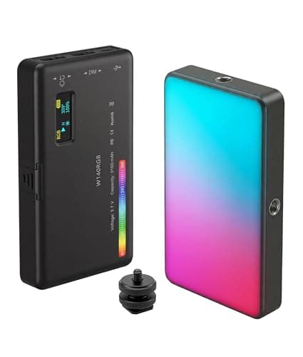 Portable RGB LED Video Light, 140LEDs Camera Light with CRI95+, 2500K-9000K CCT, 0-100% Dimmable Brightness, Adjustable Saturation, 3100mAh Rechargeable for Vlogging, Photography, Video Conference - Image 1