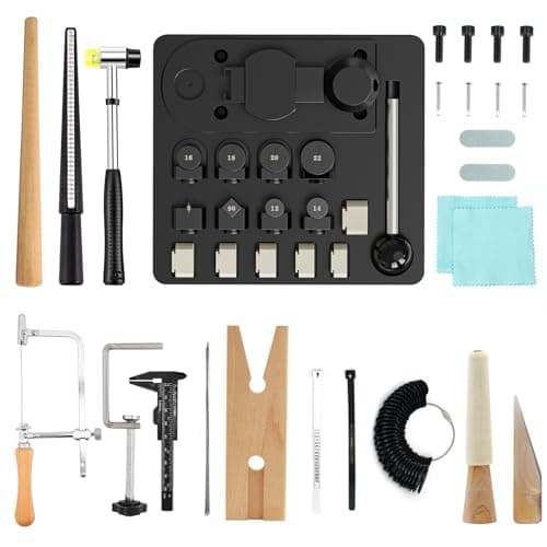 GAXPAK Ring Bender Tool Ring Bending Tool, Spoon Rings Maker Machine Jewelry Making Kit with Nylon Dies, Complete Rings Bending Tool Set Measuring Kit Making - Image 1