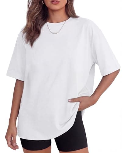 GAYHAY White Oversized Tshirts for Women - Summer Spring Tops Short Sleeve Tee Shirts Fashion Casual Workout Clothes 2026 - Image 1