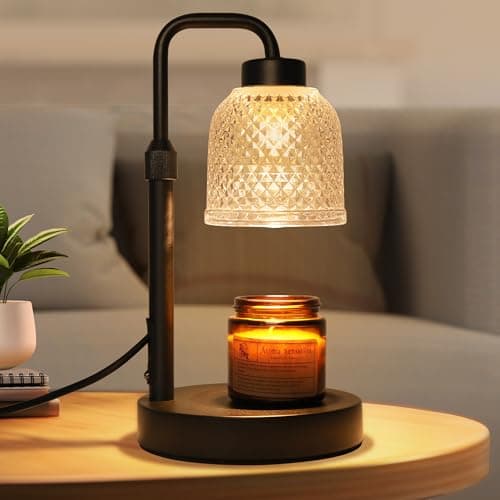 AIFEI Candle Warmer Lamp with Timer, Dimmable Adjustable Height Candle Lamp, Birthday Gifts for Women Mom Sister Friends, House Warming Gifts New Home, Candle Lamp Warmer with 2 Bulbs - CoalBlack - Image 1