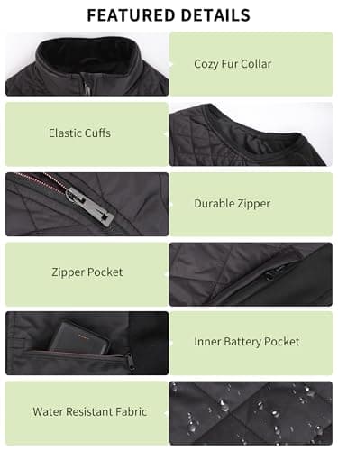 PETREL Heated Vest for Women with Battery Pack, Included 5V 16000mAh, Electric Rechargeable Heated Coat, Lightweight heated jackets for women with 3 Heating Levels, Heating Vest for Hunting & Cycling - Thumbnail 5