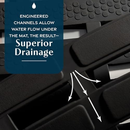 SlipX Solutions Weighted Non Slip Bath Mat for Textured Tub & Shower Surfaces, Patent Pending, Anti Slip Bathtub Safety Without Suction Cups, Doesn’t Float, Works on Tile & Stone 31” x 15”, Black - Thumbnail 6