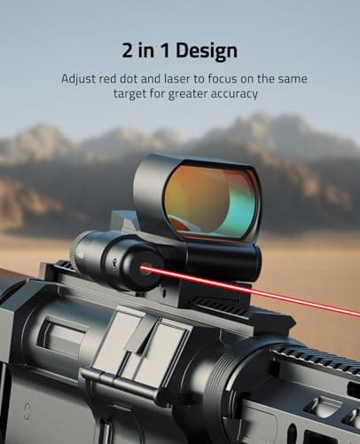 CVLIFE 28×40mm Large Lens Reflex Sight Red Dot Sight for Rifle,4 Reticle Optics with Red Laser and Pressure Pad Switch for 21mm Rail (red Laser) - Thumbnail 4