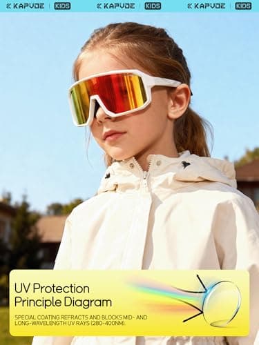 KAPVOE Kids Baseball Sunglasses Polarized for Boys Girls 6-14, Youth Baseball Sunglasses UV400 with Lightweight TR90 Frame, Adjustable Nose Pads for Softball Cycling Running - Thumbnail 5