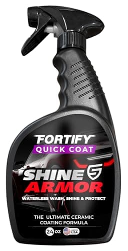 Car Wax Spray and Ceramic Coating for Cars - 3 in 1 Waterless Car Wash and Detailing - Quick Effect Coating Agent for Car - High Gloss Car Coating Spray, Shiny Car Stuff by Shine Armor - 24FlOz - Image 1