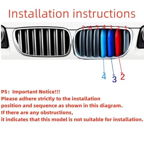 VaisbyTown Automotive Grille Inserts for BMW X3 E83 LCI 2007-2010 7 Grilles, Front Grill Accessories - Thumbnail 6