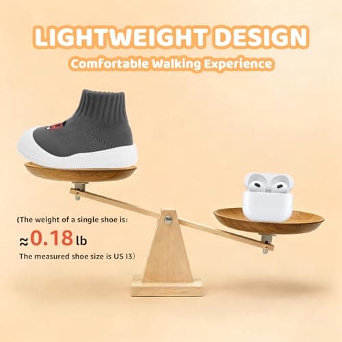 STQ Wide Toe Box Baby Sock Shoes Baby First Walking Shoes Infant Non-Slip Breathable Slippers with Soft Sole Toddler Boys Girls Slip On Barefoot Sneakers Grey Train 6-9 Months - Thumbnail 6