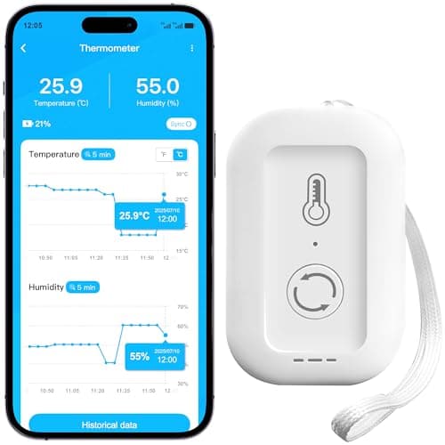 WiFi Thermometer Hygrometer, Smart Humidity Temperature Sensor with App Notification Alert, Data Storage, Remote Monitor for Room, Nursery, Greenhouse, Humidor, Wine Cellar - Image 1