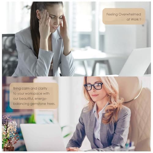 RYANER 7 Chakra Tree of Life Crystal Tree Decor, Good Luck Healing Crystals & Stones, Spiritual Home Office Decor for House Warming Gifts New Home, Positive Energy Handmade Gemstone Trees for Women - Thumbnail 6