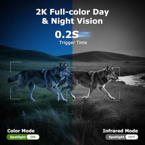 4G LTE Cellular Trail Cameras, Built-in SIM Card No WiFi Needed Solar Game Camera, Motion Activated, 2K 360°View Live Streaming, Color Night Vision, Remote Access, IP65 Waterproof Trail Cam 2 Pack - Thumbnail 3