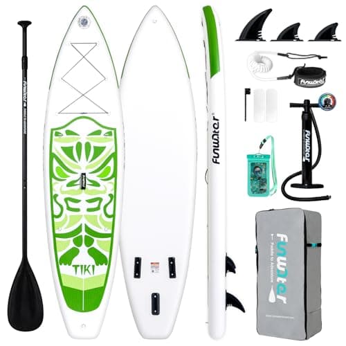 FunWater Inflatable 10'6×33"×6" Ultra-Light (17.6lbs) SUP for All Skill Levels Everything Included with Stand Up Paddle Board, Adj Floating Paddles, Pump, ISUP Travel Backpack, Leash,Waterproof Bag - Image 1