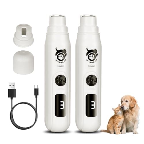 LINFOX 2-Pack Dog Nail Grinder, 3-Speed Low Vibration Quiet Electric Pet Nail Trimmer with Digital Display, Rechargeable USB-C Cat & Dog Nail File for Small Medium Large Pets - Image 1