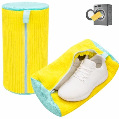 Shoe Washing Machine Bag: Laundry Shoe Bag Keeps Clean - Reusable Shoe Washing Bag for Sneaker Tennis Shoes Unstain Cleaner Kit(Yellow 2 Pcs) - Image 1