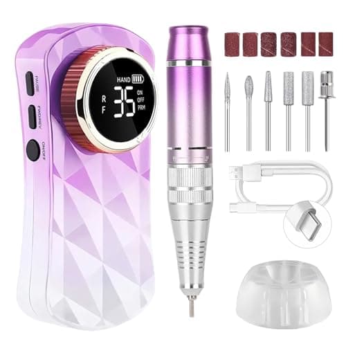 CozyZen Portable Professional Nail Drill, 35,000 RPM Rechargeable Electric Nail File, Cordless E-File Machine with Extended Battery Life, Lightweight Design for Manicure & Pedicure (Gradient Purple) - Image 1
