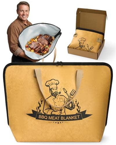 Elviros Travel BBQ Blanket for Resting Meat, Reusable Meat Resting Bag for Grilling Accessories with Wide Mouth for Large Briskets, Smoker Accessories Gifts for Men Dad and BBQ Lovers (21in, Brown) - Image 1