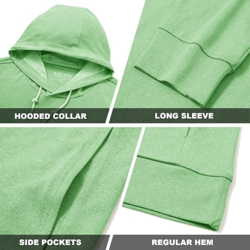 M MAELREG Hooded Sweatshirts for Men Breathable Lightweight Performance Heather Golf Pullover Hoodies With Pockets - Thumbnail 6