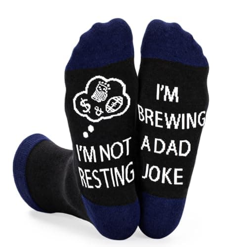 Dalycro Fathers Day Socks Gifts for Dad Husband Grandpa Men Novelty Socks for Dad Perfect for Birthday and Fathers Day (US, Alpha, One Size, Regular, Regular, BlueBlack) - Image 1