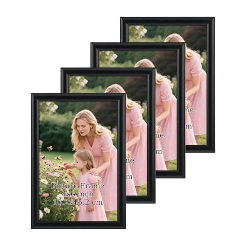 Schliersee 4x6 Black Picture Frames Set of 4, Elegant Arched Small Frame for 4 by 6 Photo, Wall and Tabletop Display - Image 1
