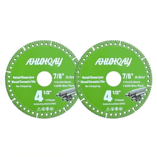 ‎2 Pack 4-1/2" Indestructible Disc for Grinder, Diamond Saw Blades, Angle Grinder Cutting Disc with 7/8" Arbor, Multifunctional Cutting Blade Tool for Metal Glass Wood Stone Tile PVC Pipes