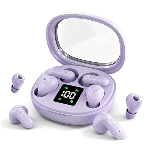 Xmenha Mini Invisible Small Earbuds Set Sleep Ear Buds Purple Wireless Bluetooth for Small Ears Canals Side Sleepers Tiny Micro Low Profile Smallest Hidden Discreet Earbuds 2 Pack Headphones for Work - Image 1