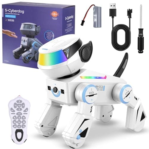 Blorkbuy Smart Robot Dog for Kids,Interactive Robotic Puppy,Touch Sensor,Programmable Actions, Dancing &Singing, LED Eyes, Rechargeable Battery, Gift for Boys & Girls Ages 6-12 (White) - Image 1