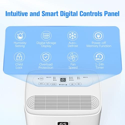 DEVERSE Max 80 Pints Energy Star Dehumidifier for Home/Bedroom/Basement, 5000 Sq.Ft Coverage, with Drain Hose, Smart Humidity Control & Large Tank - Thumbnail 3