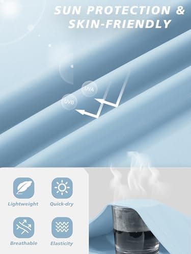 PINSPARK Men T Shirts UPF 50+ Lightweight Quick Dry Crew Neck Mens Short Sleeve Shirts Moisture Wicking Soft Casual Tees Tops L Arctic Blue - Thumbnail 5