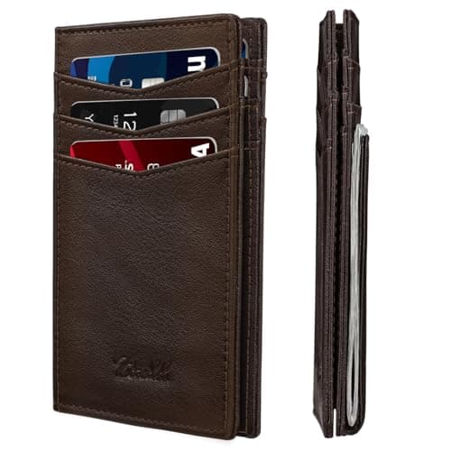 Zitahli Mens Slim Wallet - RFID Blocking Leather Bifold with Magnetic Closure, 12+ Card Capacity ID Window | Money Clip Gifts for Him - Image 1