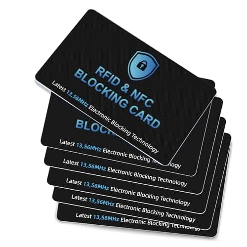 Updated Version-6 Pack RFID Blocking Cards Premium Contactless NFC Debit Credit Card Passport Protector Blocker Set for Men & Women, Smart Slim Design Perfectly fits in Wallet/Purse (6) - Image 1