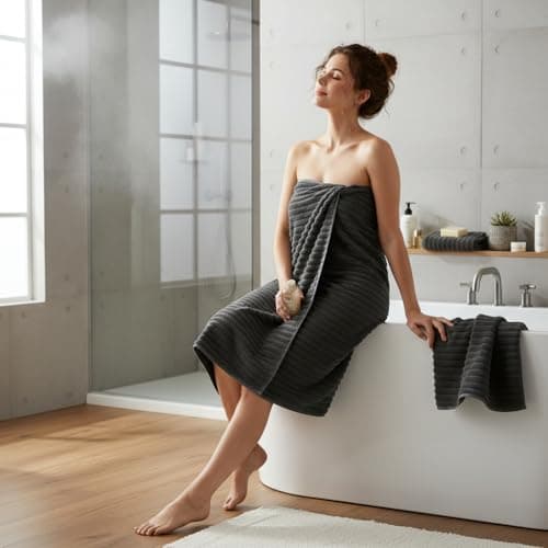 NALIVO Oversized Bath Sheets 40x80 Inches Extra Large Bath Towels for Adults Super Soft Quick Dry Highly Absobent Microfiber Shower Towels for Bathroom, Pool, Gym, Yoga Towel (Charcoal Gray, 2Piece) - Thumbnail 3