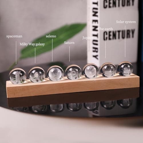 Relax oneself 7 Pcs Planet 3D Solar System Crystal Ball Model Gift Space Astronomy Gift Planets Multicolor Universe Galaxy Globe Ball Science Astrophysics Gift Night Light Kids Bedroom Adults Gift - Thumbnail 5