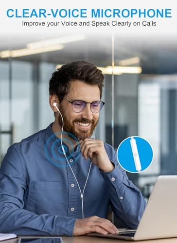 USB C Headphones for iPhone 17 16 15, Wired Earbuds USB C with Microphone & Volume Control, for Apple Headphones Wired, Earphones for iPhone, Android, iPad, Galaxy S25 S24 Ultra, Pixel 9 【2 Packs】 - Thumbnail 6