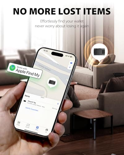 Stouchi Card Holder Wallet for Men, Find My AirTag Chip (iOS Only) Slim Credit Card Holder RFID, Cash Strap, Minimalist Trackable Wallet for Boyfriend Husband Christmas Anniversary Birthday Gifts - Thumbnail 4