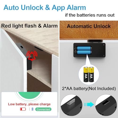 Drawer Lock RFID Card NFC Hidden Cabinet Lock for Kitchen Pantry Furniture eLinkSmart Cupboard Door with Bluetooth APP Child Safety No Drilling Required Black - Thumbnail 6