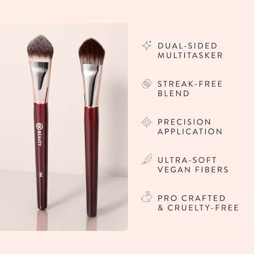 BK BEAUTY 114 DUAL-SIDED CONCEALER BRUSH – Precision Concealer & Powder Makeup Brush for Under-Eyes, Blemishes, and Touch-Ups, Soft Vegan Bristles - Thumbnail 3