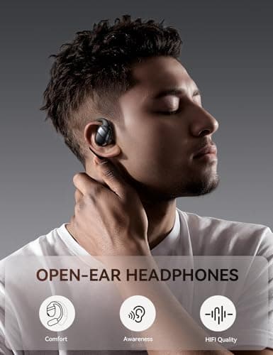 JOYROOM Open-Ear Wireless Earbuds Bluetooth 5.4 Headphones Sport IPX4 Waterproof Ear Buds for During Running/Workout Black - Thumbnail 4