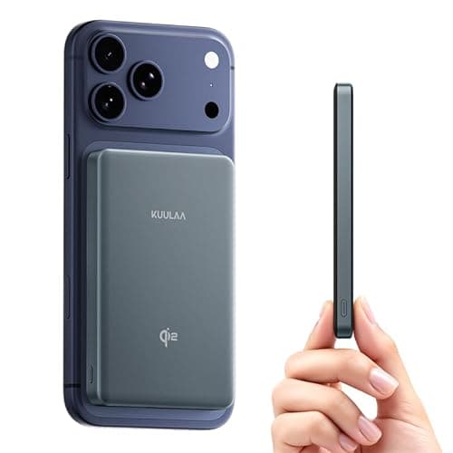 Kuulaa 0.5" Magsafe Portable Charger, 10000mAh Magnetic Power Bank & Slim Battery Pack - Qi2 Certified 15W Wireless Charging with 20W USB-C PD for iPhone 17/16/15/14/13/12 Pro/Air Series - Image 1
