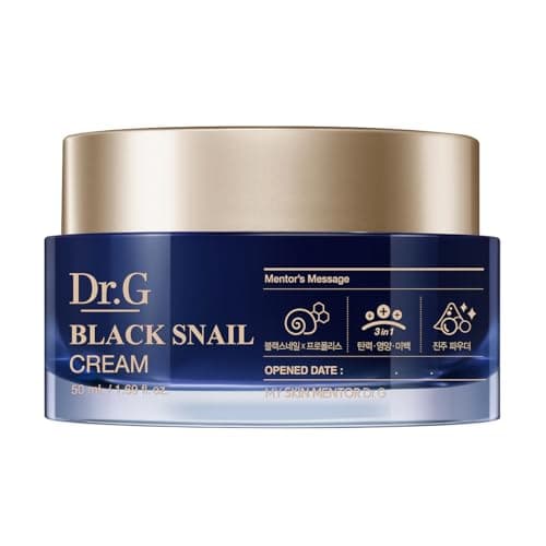 Dr. G Black Snail Cream - Korean Skincare with Snail Mucin - Anti-Aging Face Cream for Fine Lines - Firming Lotion for Skin Elasticity - Moisturizer for Skin Dullness - Deep Nourishment - 1.69 fl oz - Image 1
