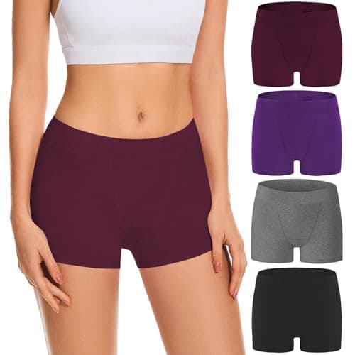 Migbean Womens Underwear Boyshorts Bold Ultra Short Boyshorts Panties Soft Anti-Chafing No Roll Inseam Multi-color Large - Image 1